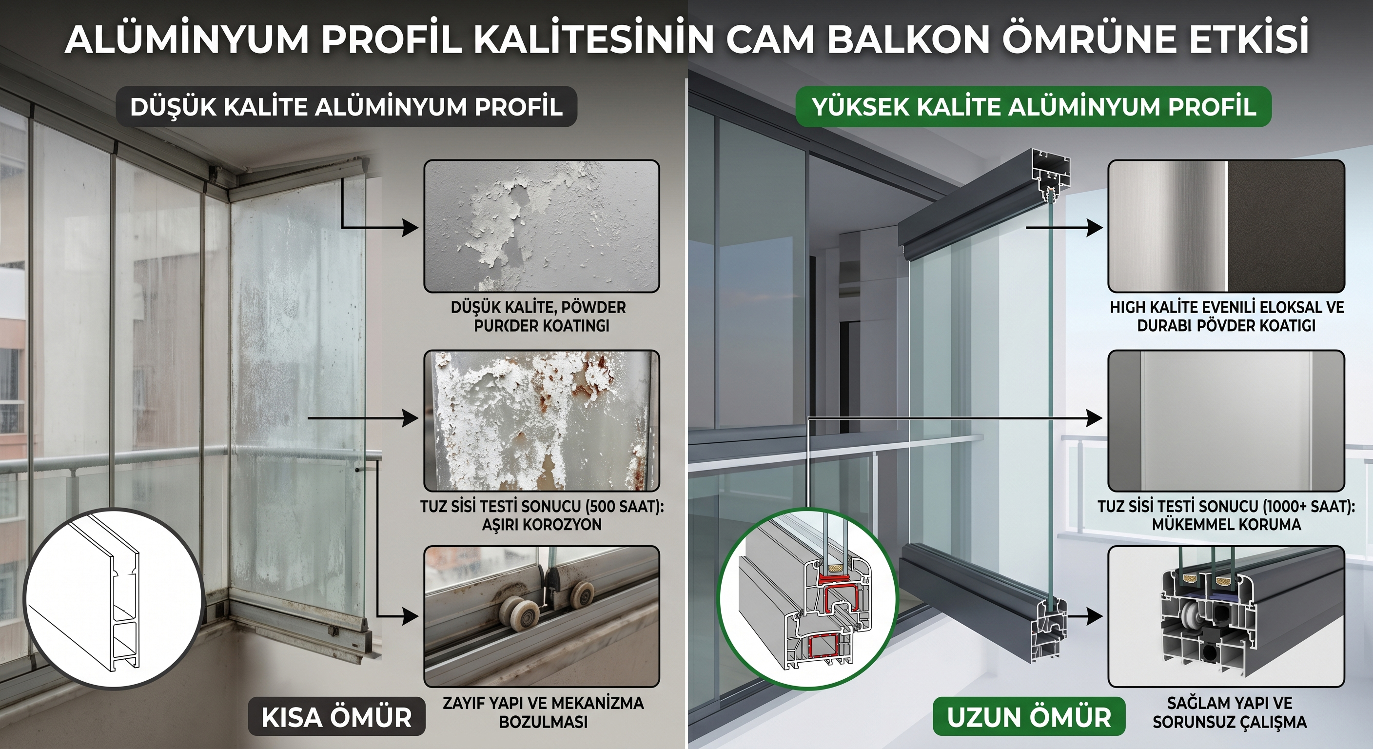 Alüminyum Profil Kalitesi Cam Balkonun Ömrünü Nasıl Etkiler?